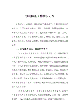 水利防汛工作情况汇报七篇.docx