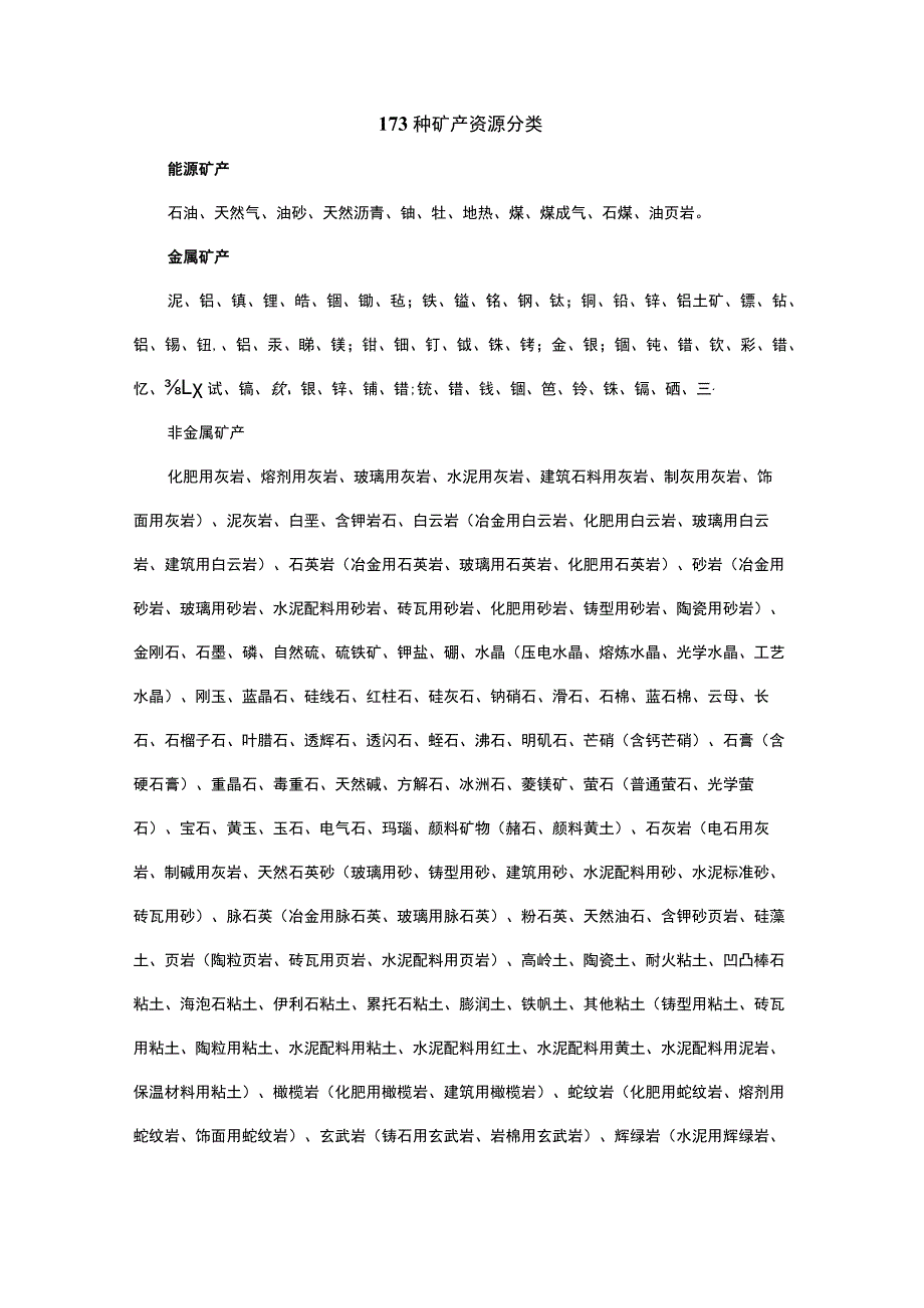 173种矿产资源分类.docx_第1页