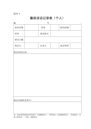 廉政谈话记录表（个人）.docx