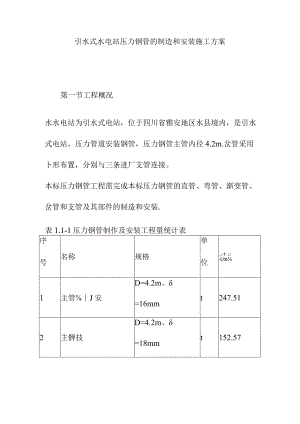 引水式水电站压力钢管的制造和安装施工方案.docx