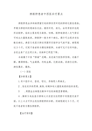 肺脓肿患者中西医诊疗要点.docx