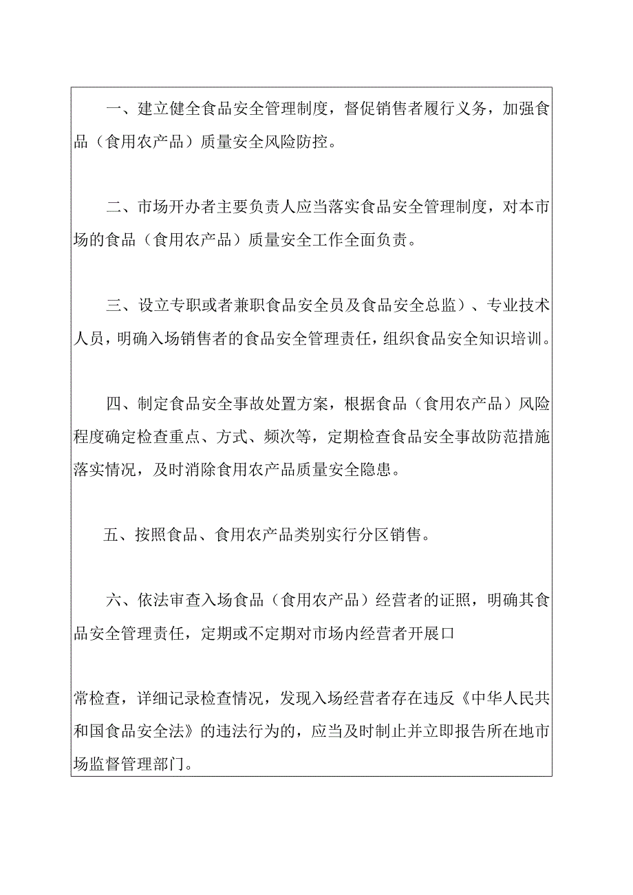 集中交易市场批发市场食用农产品食品安全管理制度（包含记录）.docx_第3页