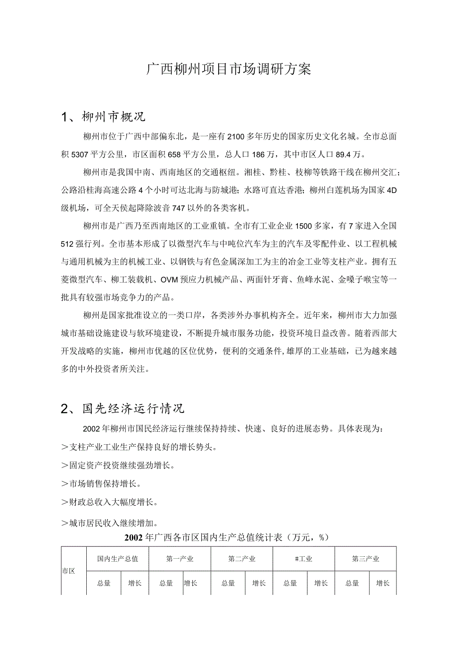 广西柳州项目市场调研方案.docx_第1页