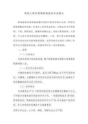 宠物人兽共患病新城疫的诊治要点.docx