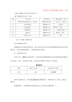 某高层住宅楼测量放线施工方案.docx