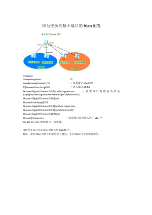 华为交换机基于端口的vlan配置.docx