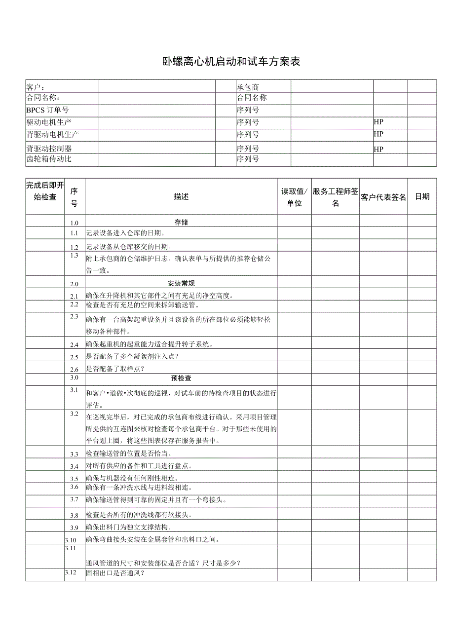 卧螺离心机启动和试车方案表.docx_第1页