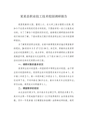 某某县职业技工技术校园调研报告.docx