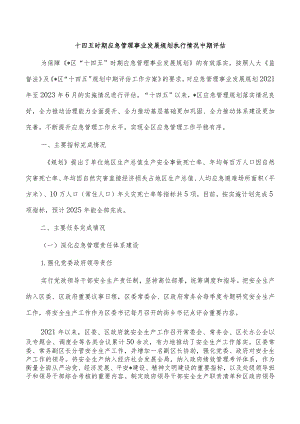 十四五时期应急管理事业发展规划执行情况中期评估.docx