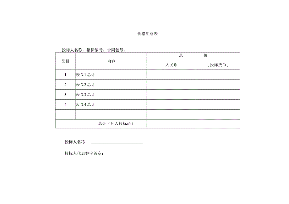 价格汇总表48(2023年).docx_第1页