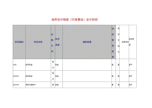 政府会计制度科目明细表.docx