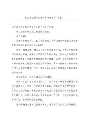 初三班主任学期末工作总结范文（3篇）.docx