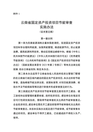 云南省固定资产投资项目节能审查实施办法》（征.docx