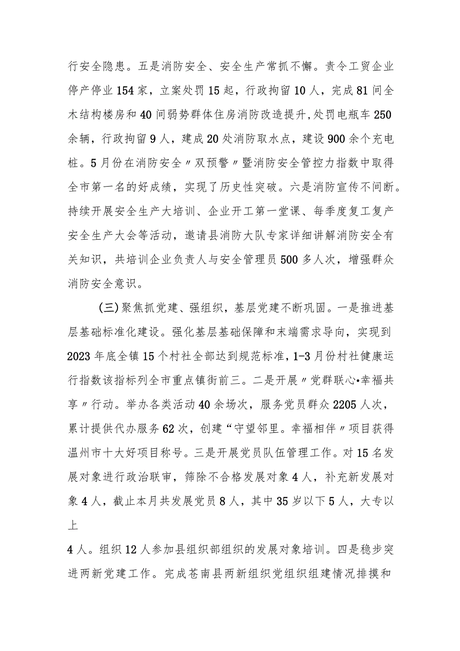 某镇2023年上半年工作总结及下半年工作打算.docx_第3页