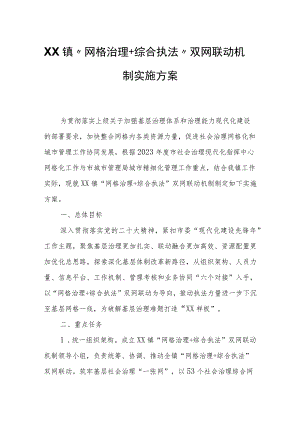 XX镇“网格治理+综合执法”双网联动机制实施方案.docx