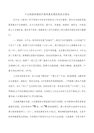 产业赋能助推经济高质量发展经验亮点做法.docx