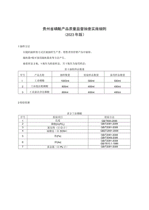 贵州省磷酸产品质量监督抽查实施细则（2023年版）.docx