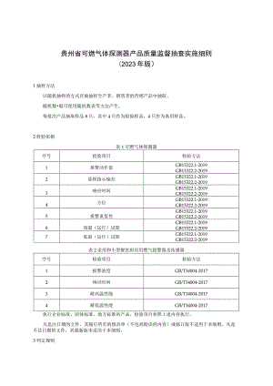 贵州省可燃气体探测器产品质量监督抽查实施细则（2023年版）.docx