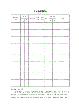 运输作业日报表参考范本.docx