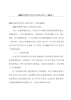 2023师德师风培训心得体会范文（20篇）.docx