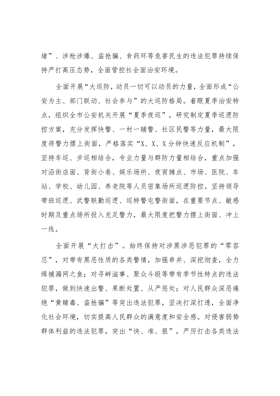 2023年市公安局开展夏季治安打击整治“百日行动”进展情况汇报十篇.docx_第3页