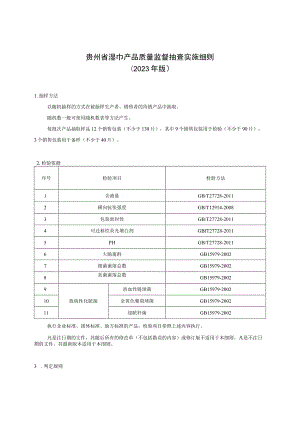 贵州省湿巾产品质量监督抽查实施细则（2023年版）.docx