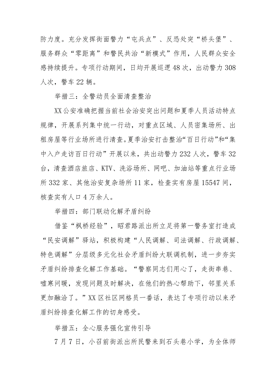 公安夏季治安打击整治“百日行动”阶段性总结报告十篇.docx_第2页