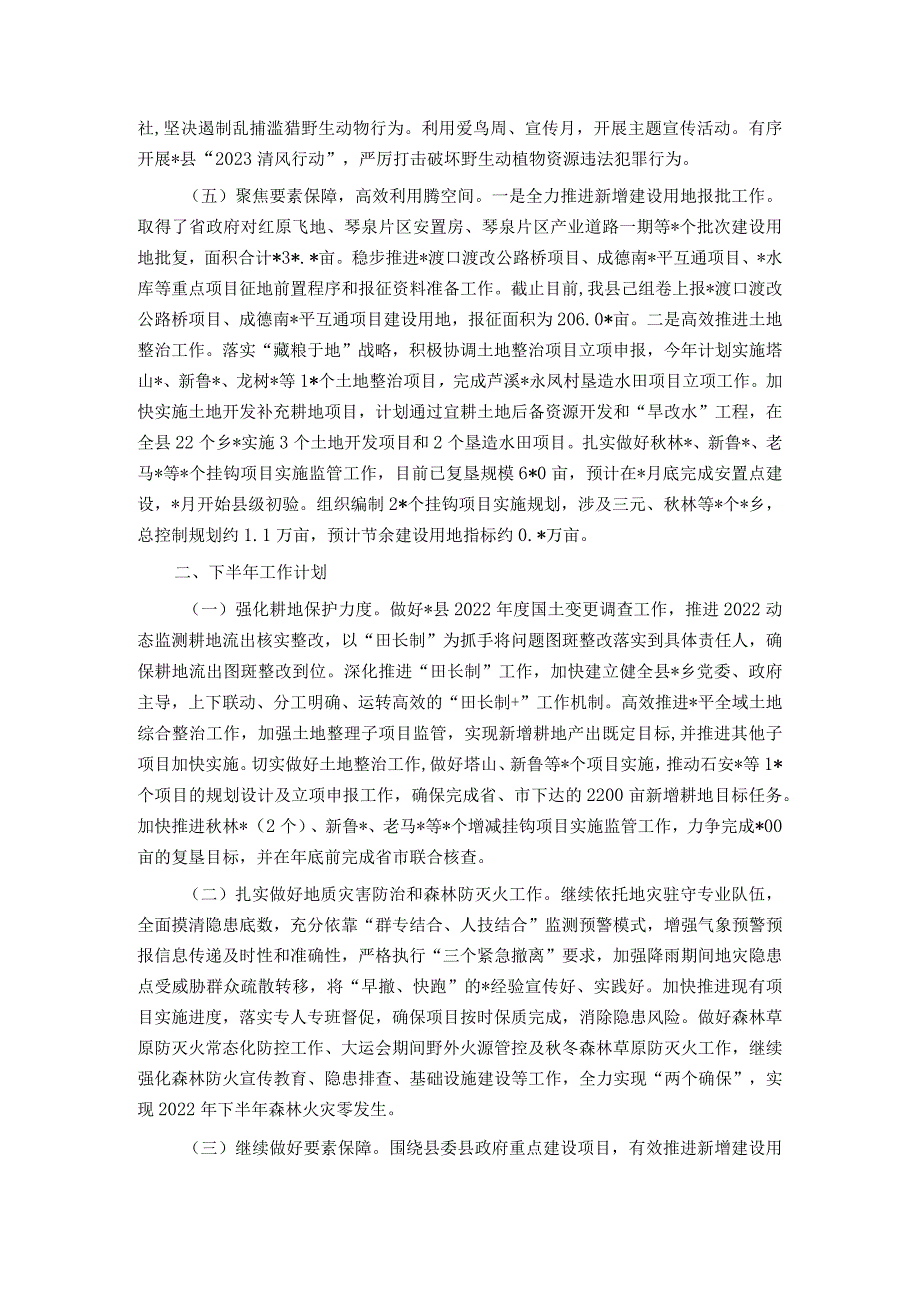 自然资源局2023年上半年工作总结和下半年工作计划.docx_第3页