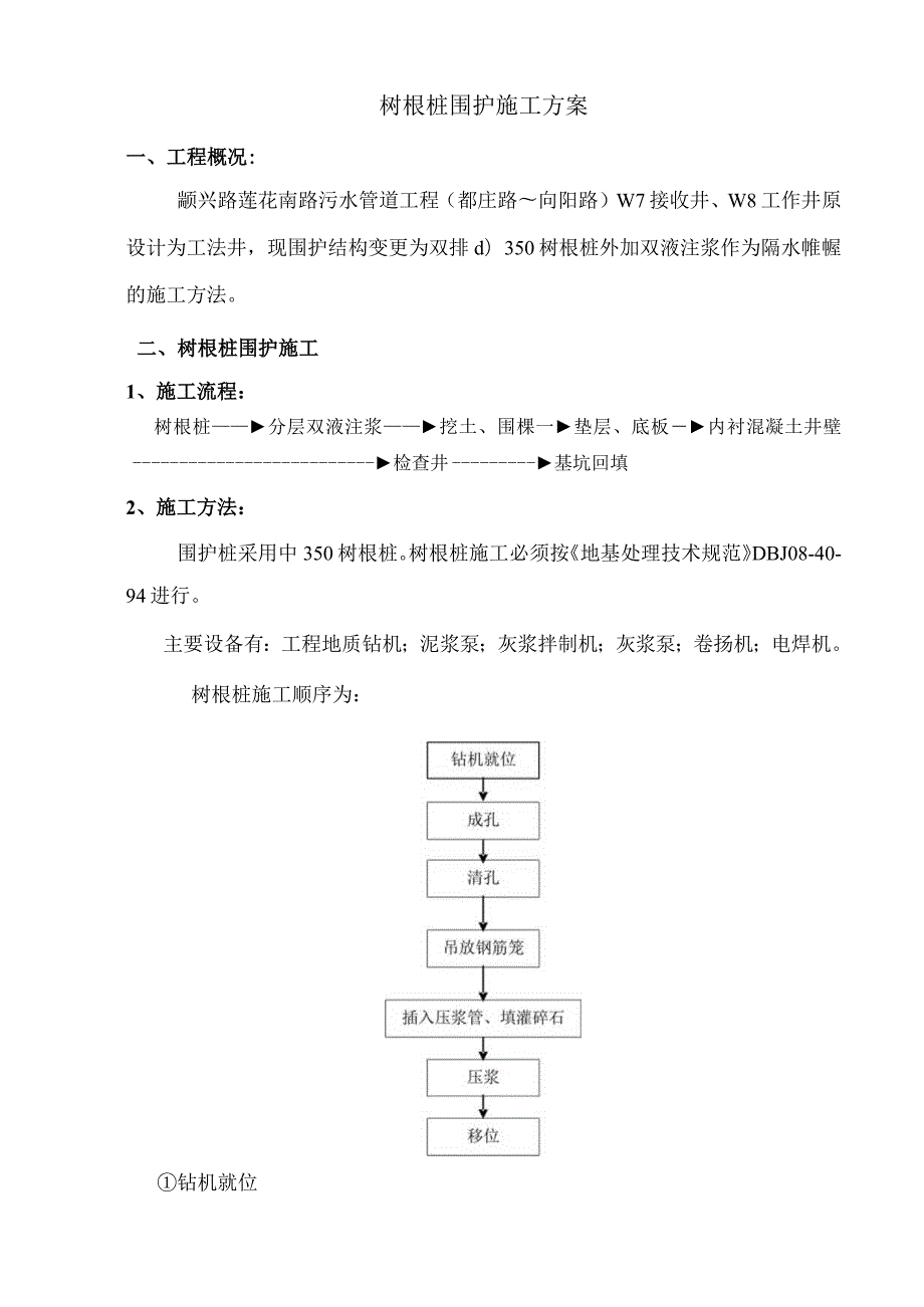 南路污水管道工程树根桩围护施工方案.docx_第1页