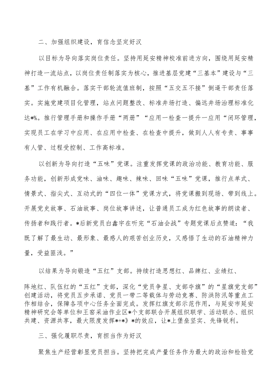 油田公司党支部经验交流亮点.docx_第2页