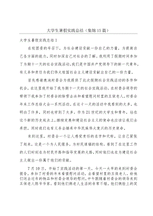 大学生暑假实践总结(集锦15篇).docx