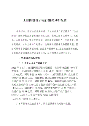 工业园区上半年经济运行情况分析报告.docx