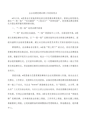 企业创建党建品牌工作经验亮点.docx