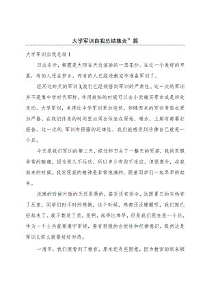 大学军训自我总结集合11篇.docx