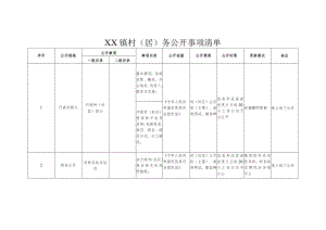 XX镇村(居)务公开事项清单.docx