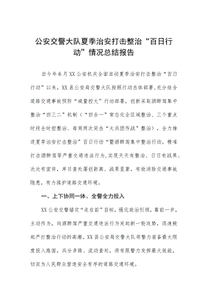 2023公安夏季治安打击整治“百日行动”进展情况汇报四篇.docx