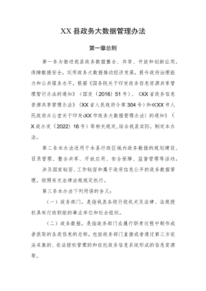 XX县政务大数据管理办法.docx