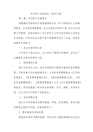 单位账户自查报告(通用5篇).docx