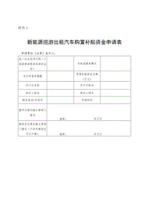 新能源巡游出车购置补贴资金申请表、承诺书、出租汽车专用充换电站运营考核标准、示范应用项目申报书.docx