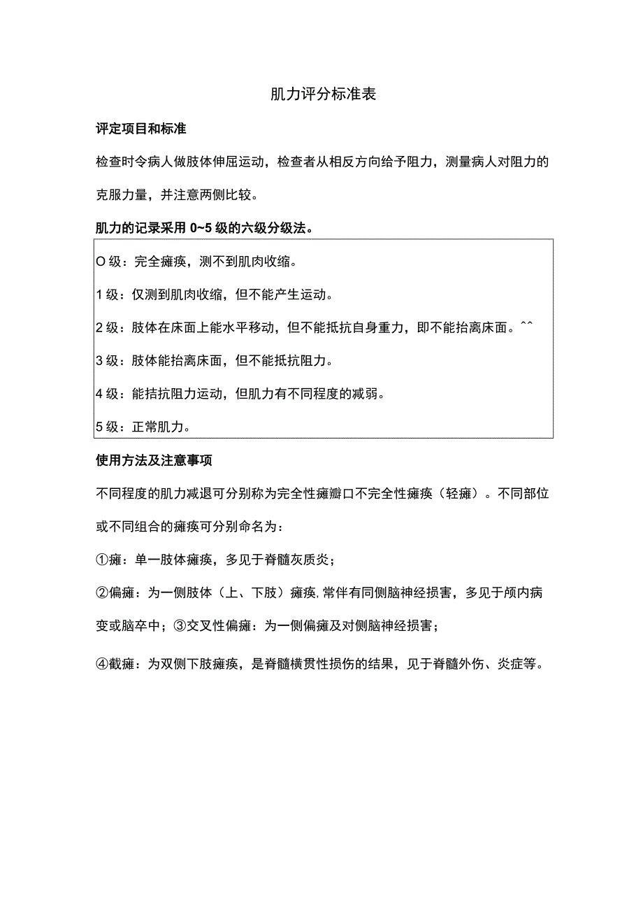 肌力评分标准表.docx_第1页