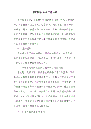 校园消防安全工作总结.docx