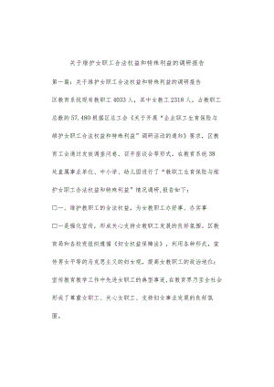 关于所有维护女职工合法权益及特殊利益的调研报告模板总结模板计划模板.docx