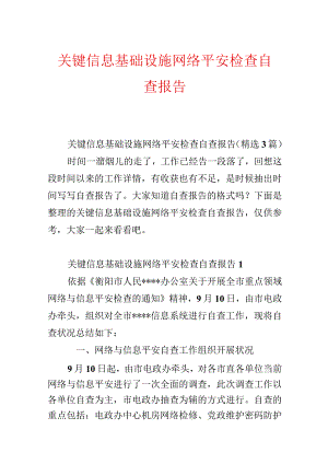 关键信息基础设施网络安全检查自查报告.docx