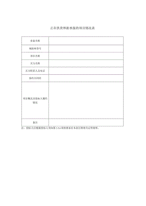 正在供货和新承接的项目情况表(2023年).docx