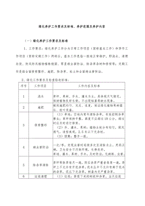 绿化养护工作要求及标准、养护范围及养护内容.docx