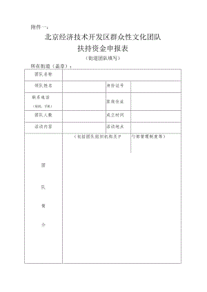 北京经济技术开发区群众文化团队申报表.docx