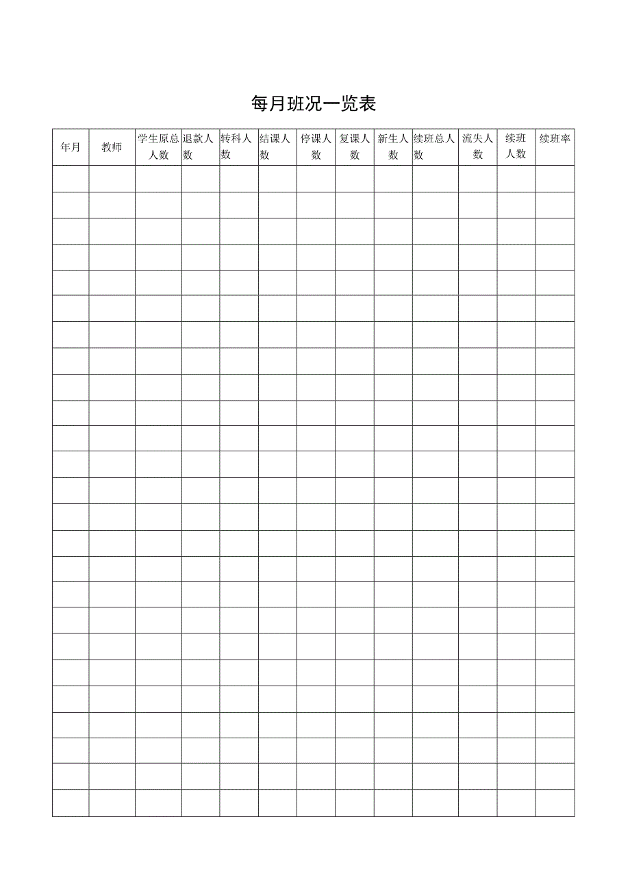 每月班况一览表.docx_第1页