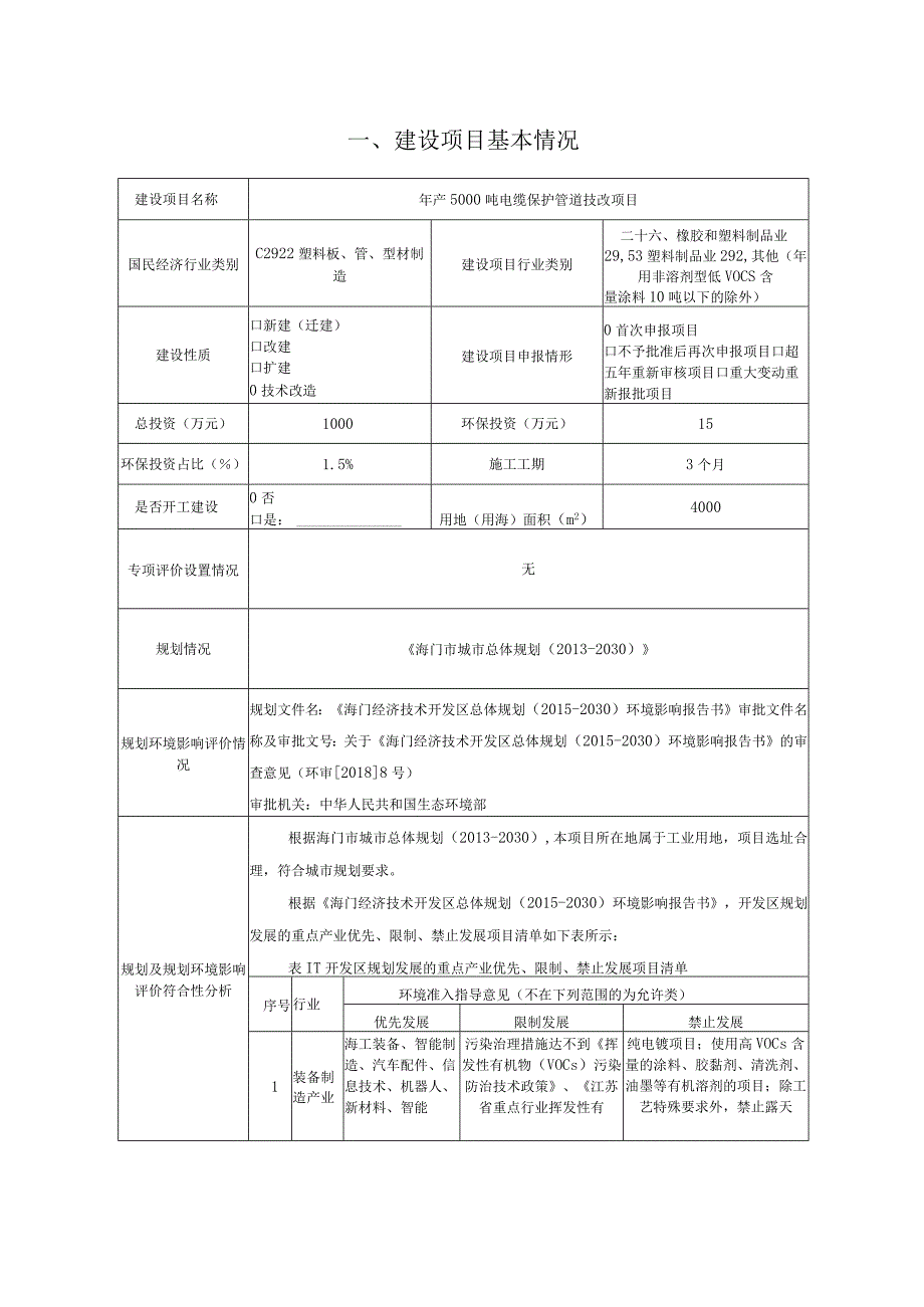 年产5000吨电缆保护管道技改项目环境影响报告.docx_第2页