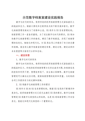 示范数字档案室建设实践报告.docx