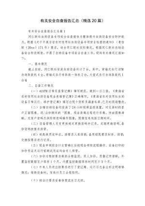 有关安全自查报告汇总（精选20篇）.docx